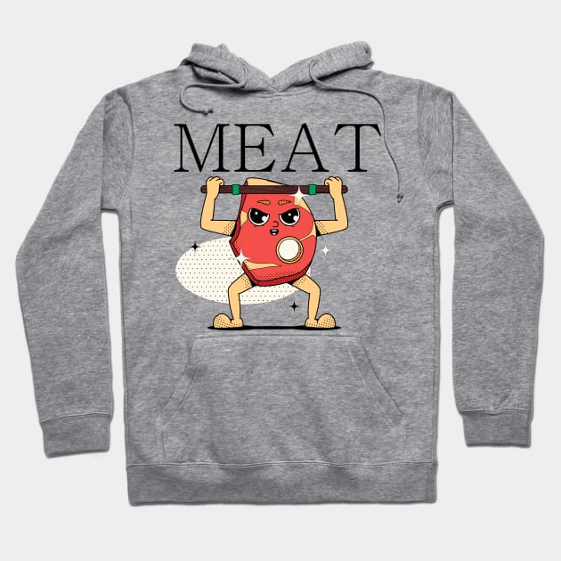 Hand Drawn Meat Fun Hoodie by Mako Design 